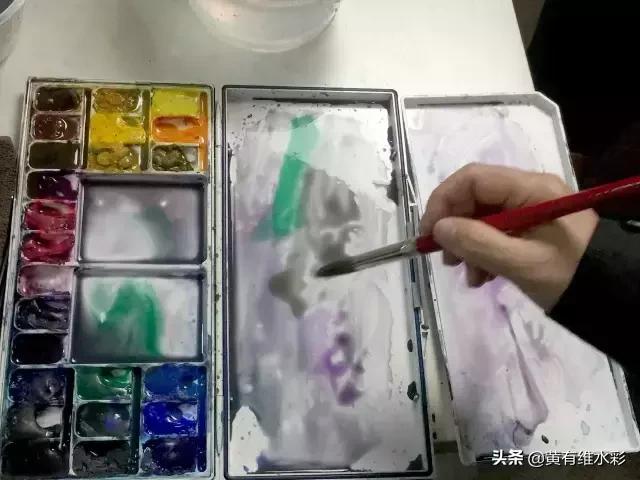 水彩画山风景入门,远山画法入门教程