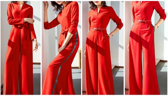 试试这些阔腿裤套装洋气减龄美翻,直筒窄版阔腿裤女春秋季如何搭配