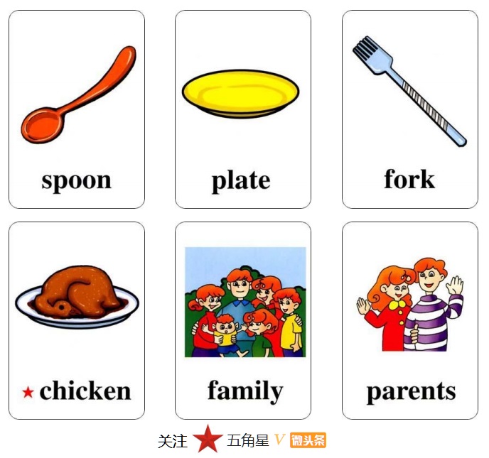 小学三年级英语单词识图卡,少儿英语看图片学单词工具篇