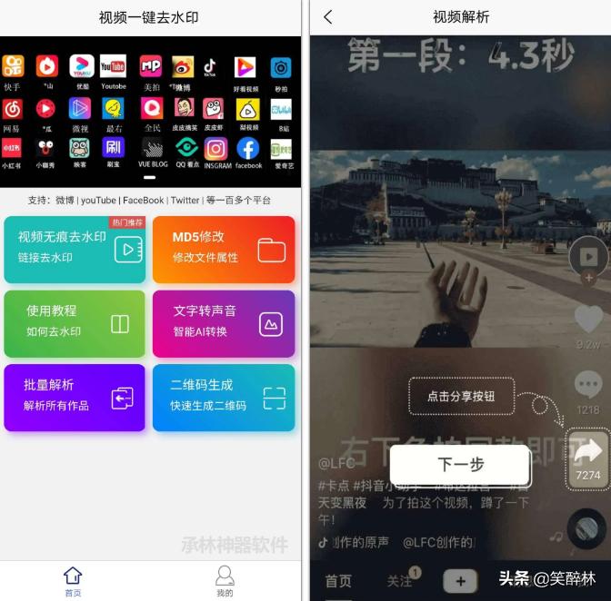 视频一键去水印软件,官方正版不收费,支持100+平台视频解析