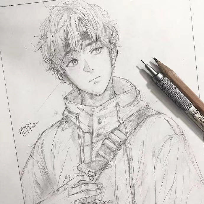 绘画素材铅笔风景图片,绘画素材人物铅笔画