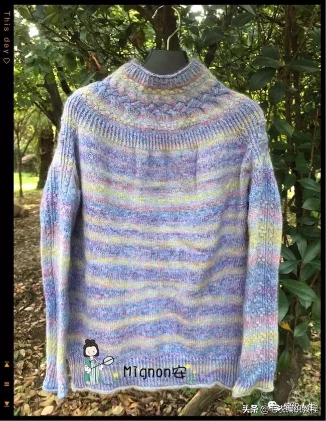 棒针席纹花毛衣图片,女士钩针圆领套头毛衣图解