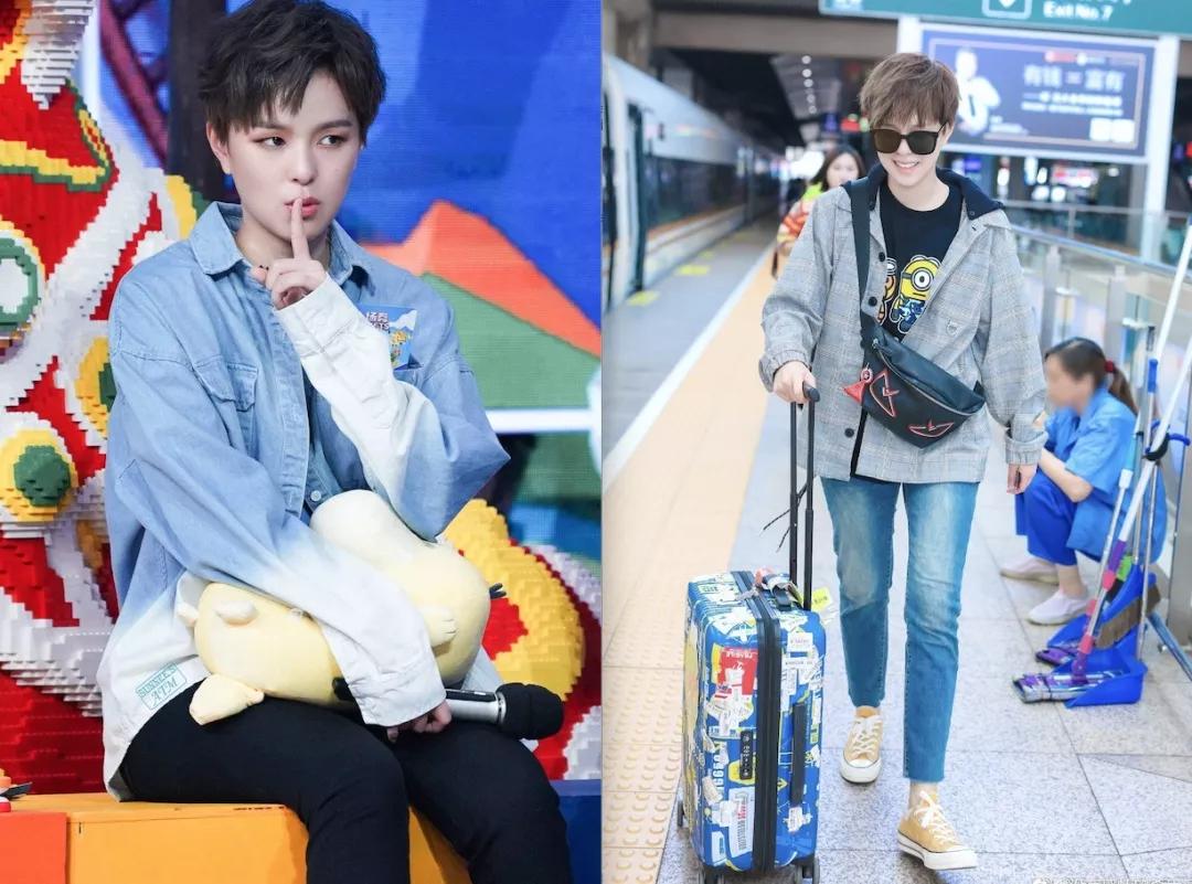 sunnee杨芸晴穿女装,sunnee杨芸晴短发