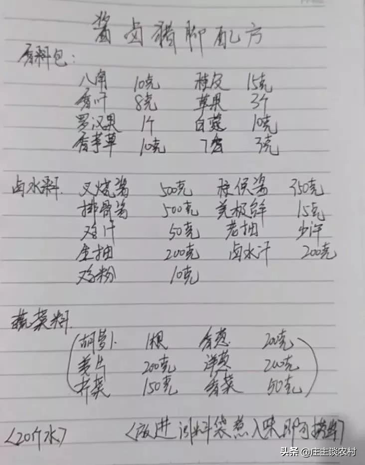 厨师手写配方大全集,商用厨师配方教程