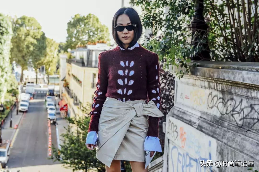 爆款撞色慵懒风毛衣穿搭,毛衣衬衫外套长款慵懒风穿搭