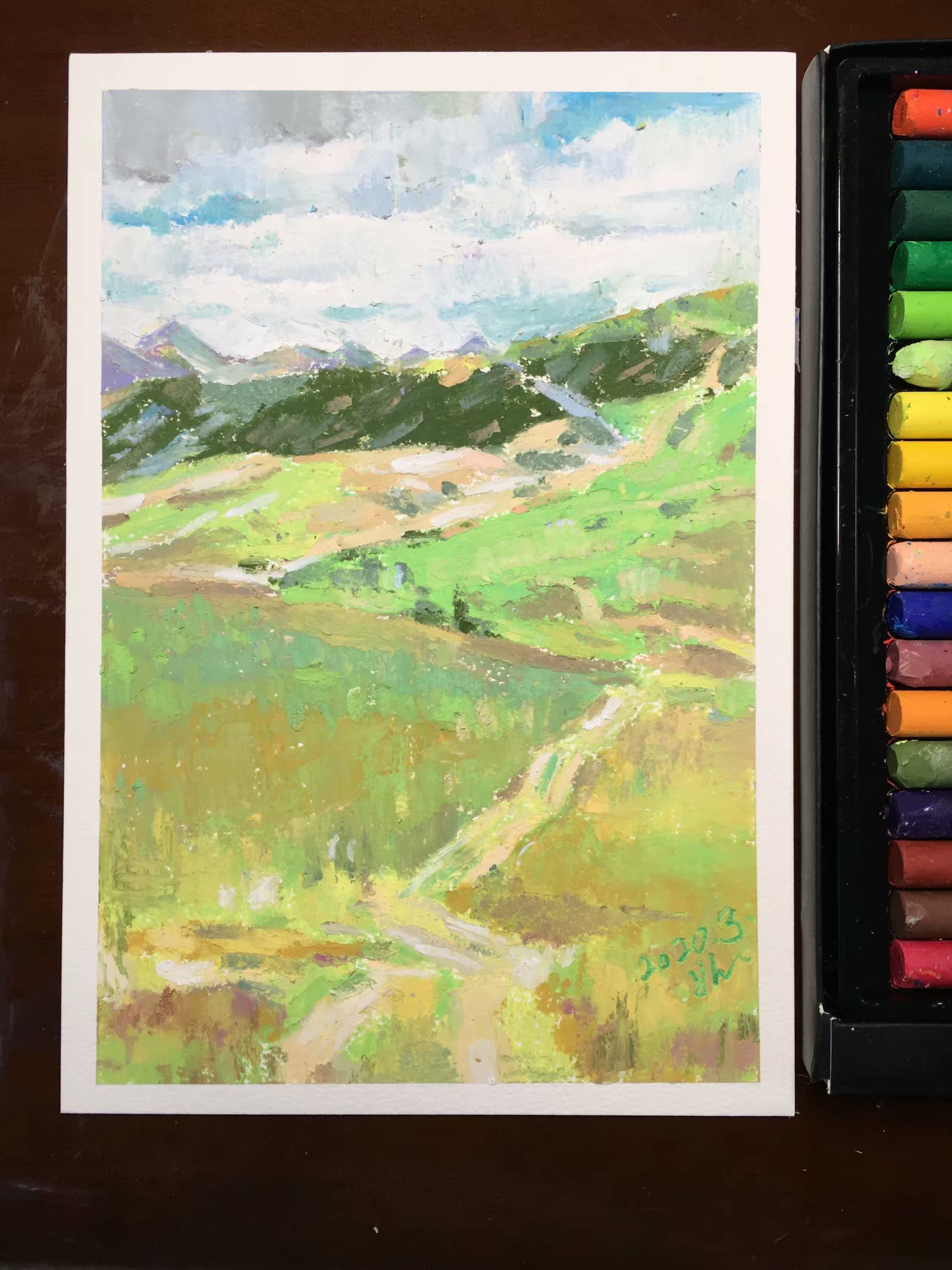 油画棒绘画入门零基础风景图教程,用油画棒画油画写实系列