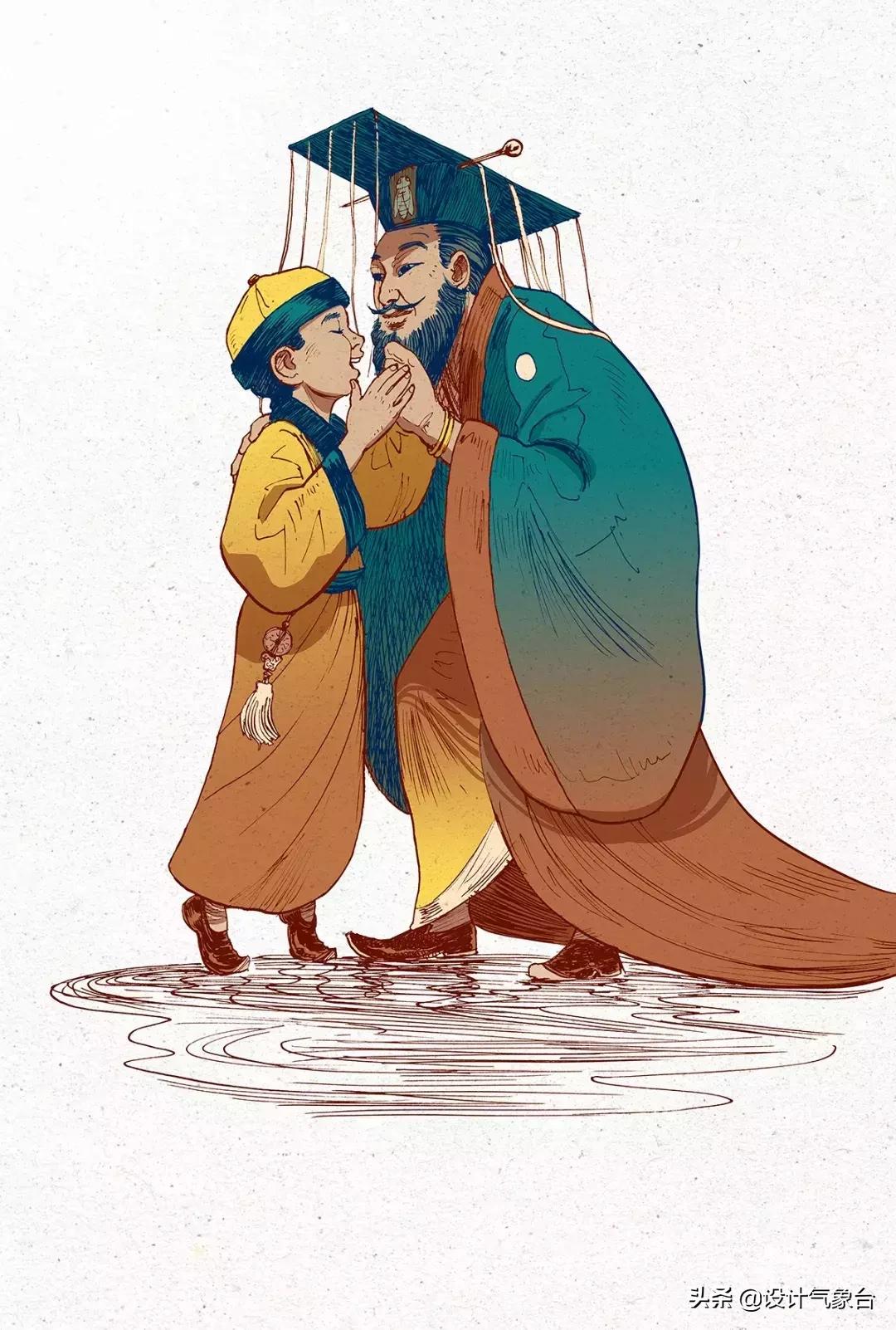 曹冲称象小学课本插图,曹冲称象绘画完整版