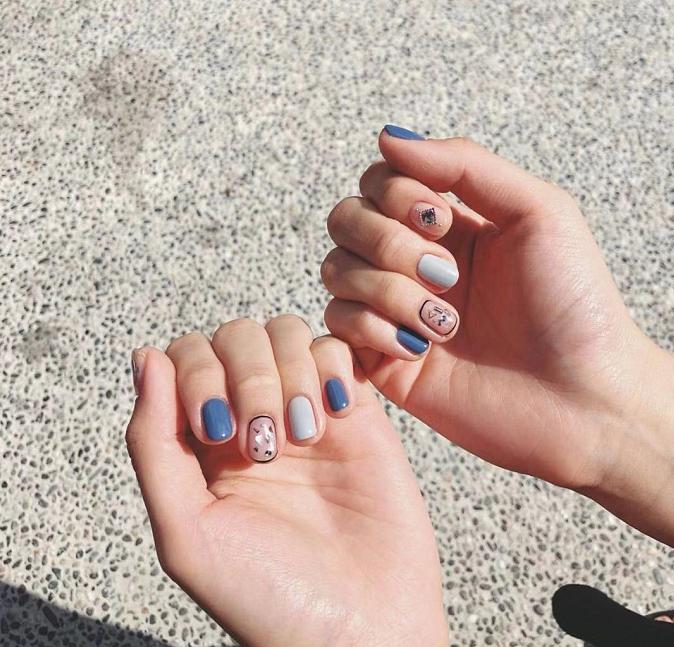 包边拼色美甲做法,美甲包边教程完整版