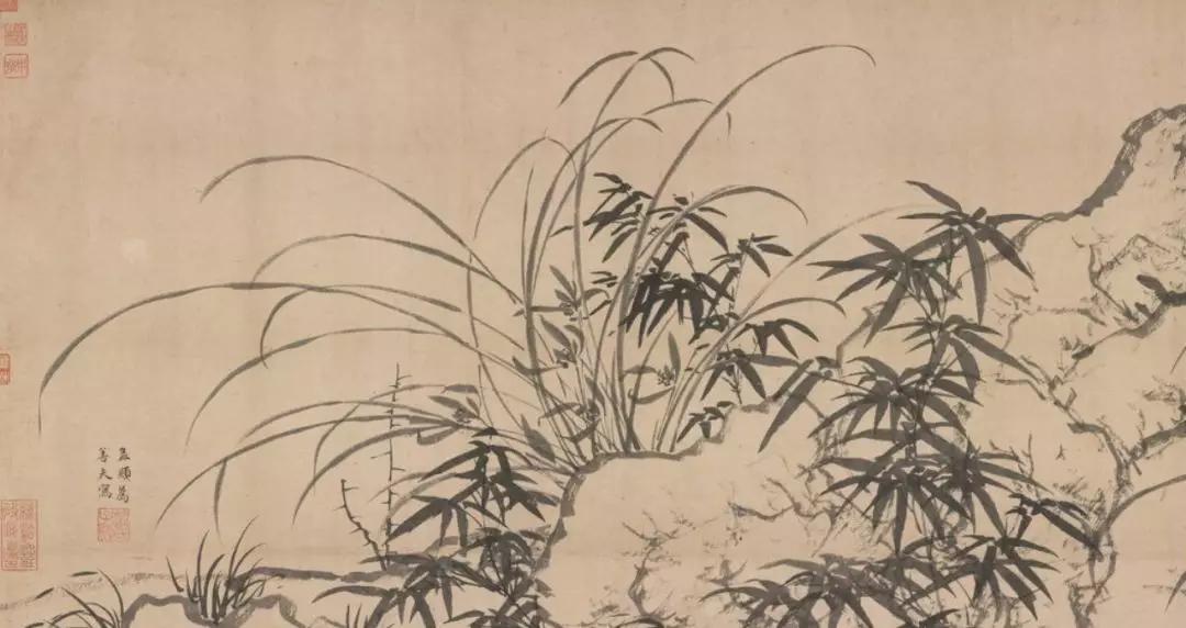 国画兰花加花瓶作品欣赏图片,五幅古代名家笔下的国画兰花欣赏