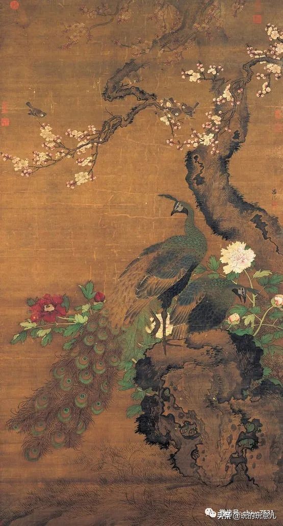 中国画孔雀名作,中国名画孔雀