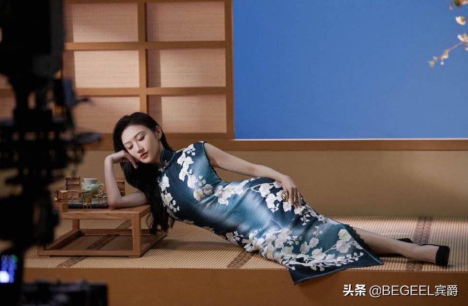 景甜的旗袍风,景甜时尚优雅小旗袍