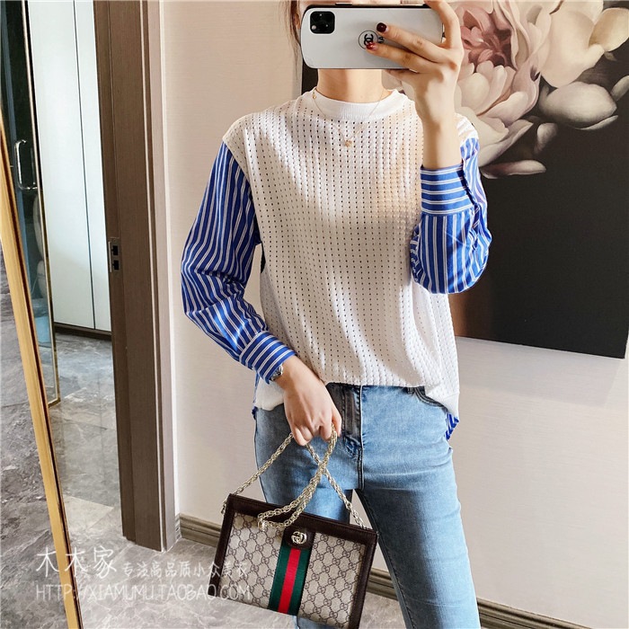 夏款洋气减龄针织衬衫,时尚减龄针织衬衫