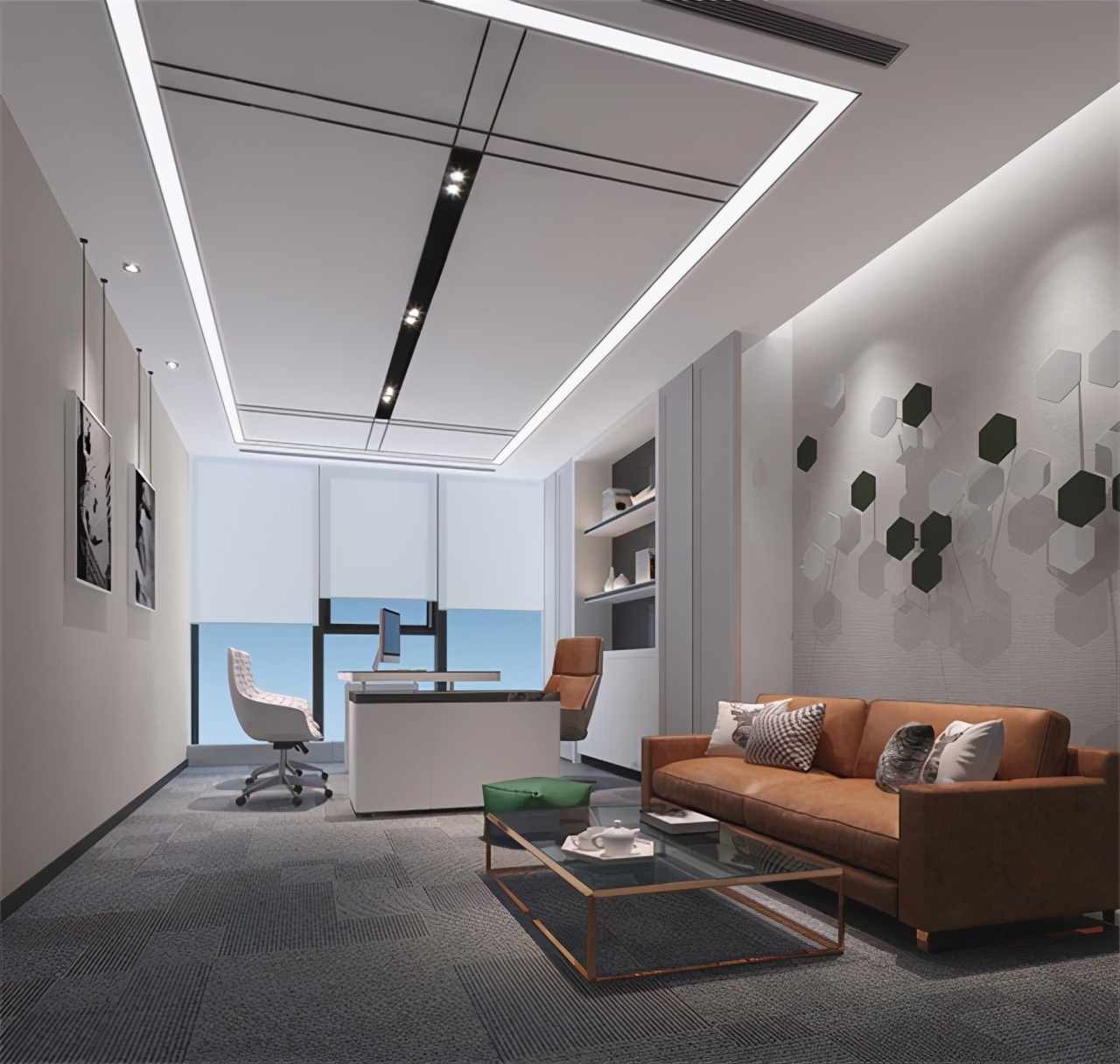 90后总经理办公室效果图,90后总经理办公设计