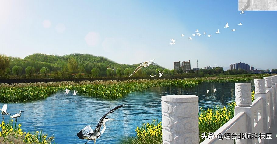 福山区夹河夜景,烟台福山区风景区