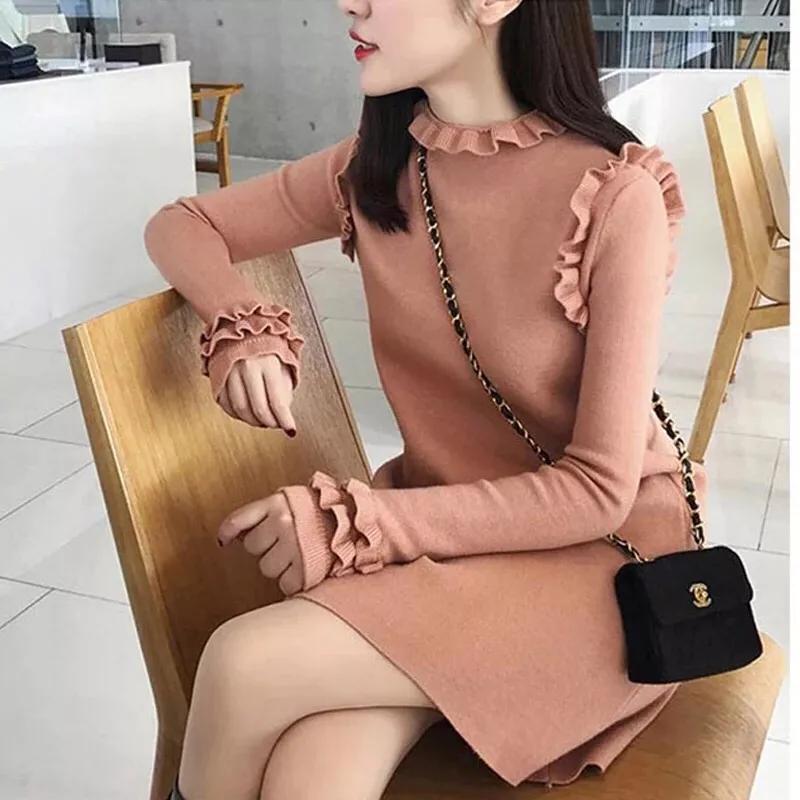 爆款女人味小心机打底衣女,法国绒打底裙