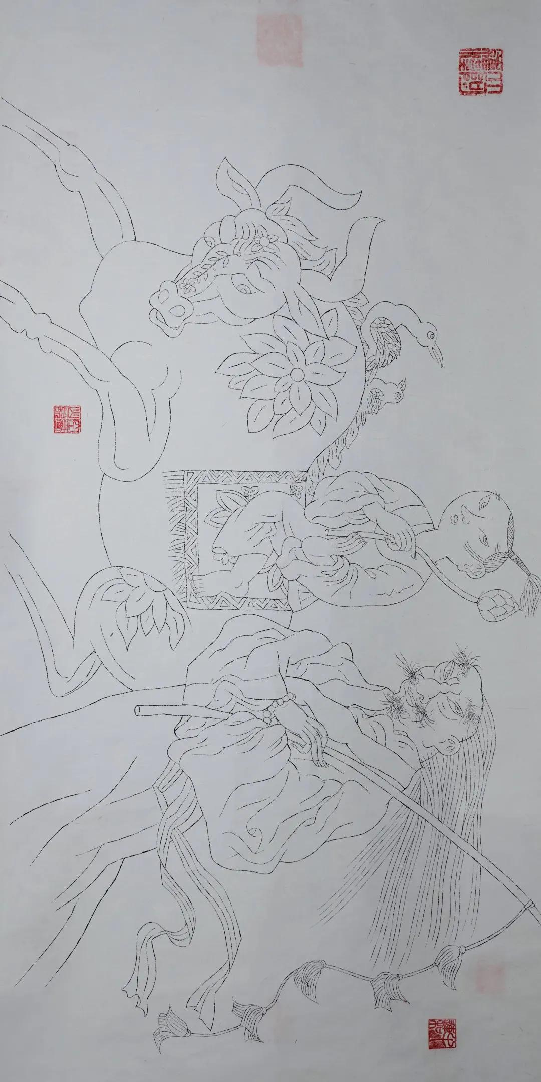 江南山水画白描,江南山水画工笔白描