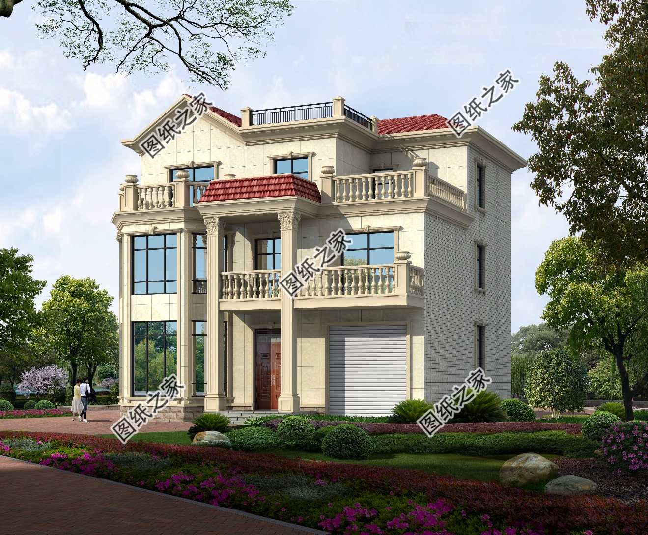 三间三层户型,三间三层不带罗马柱农村自建房