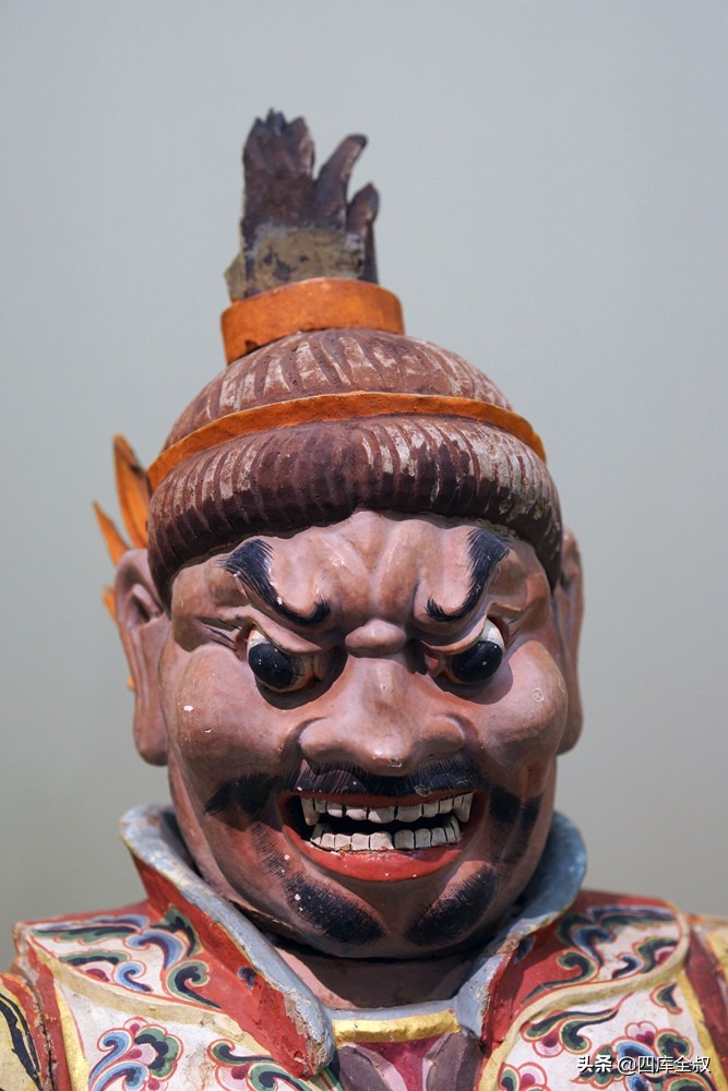 汉代彩绘俑一级文物图片高清,古代文物绘画线描三彩俑