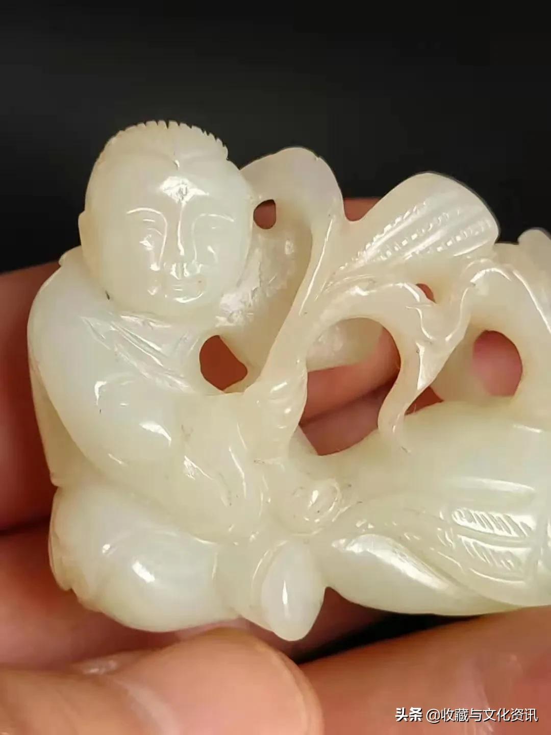 老和田玉童子戏鹅,元代和田玉童子戏鹅鉴赏