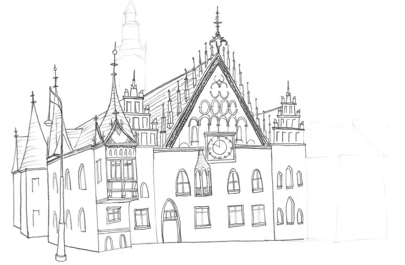 速写建筑入门基础画图片,速写画房子初学者入门教程