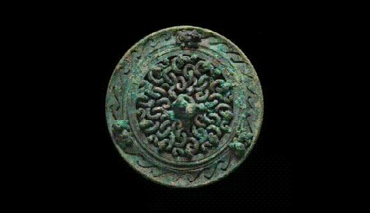 蟠螭纹青铜镜高清,稀见清代四部辑刊影印版