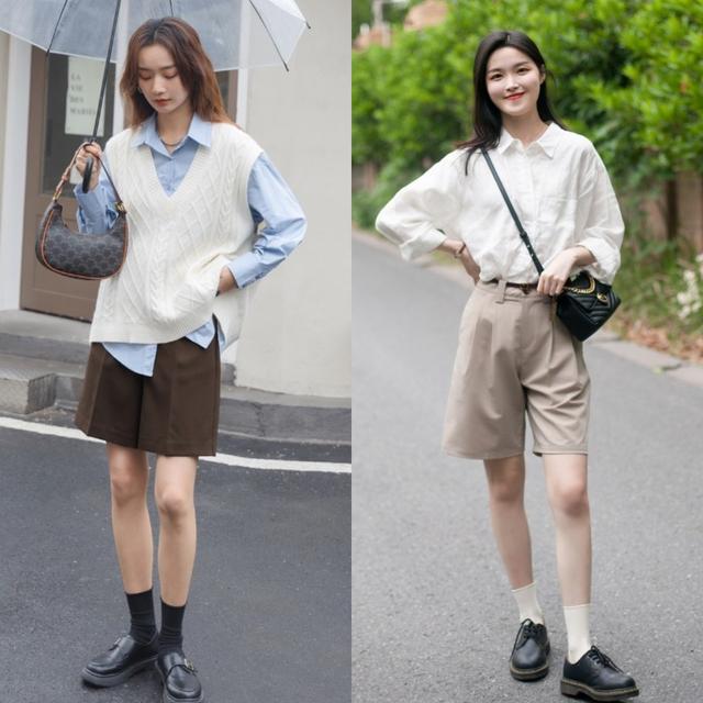 小个子搭什么鞋夏季短裤,小个子穿搭夏季套装配平底鞋