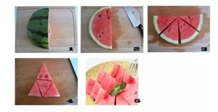 西瓜花切法大全,西瓜果盘的切法