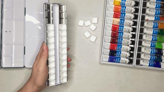 水彩颜料怎么装到铁盒,水彩颜料管装怎么画渐变