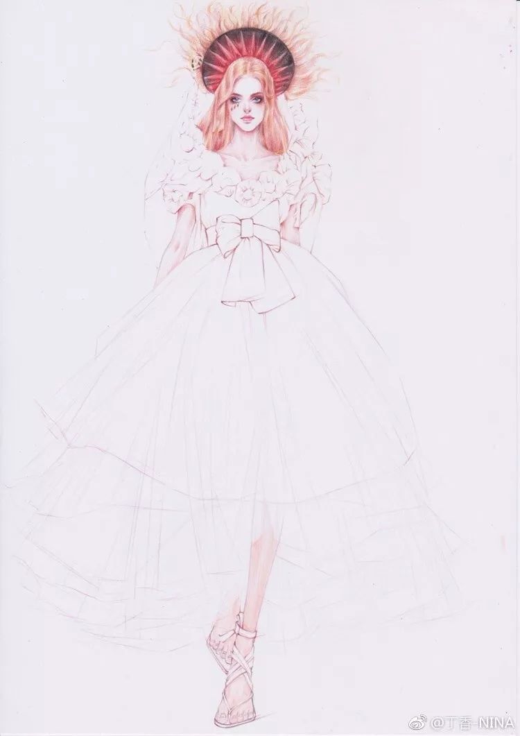 礼服怎么画好看仙气用彩铅,马克笔和彩铅裙子上色教程