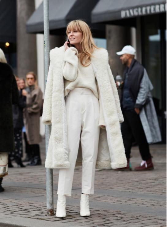 秋冬高级感穿搭淡粉色,奶油色系可爱的穿搭