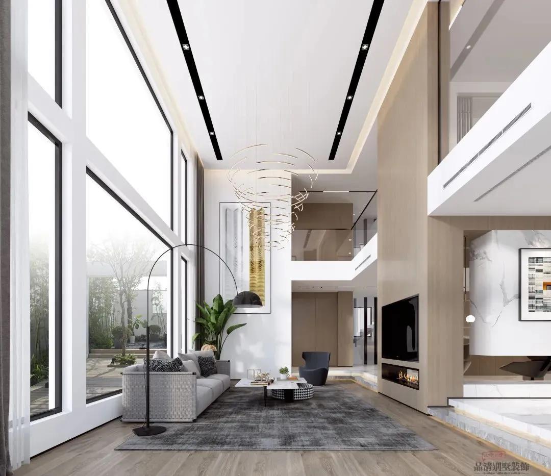 700平米现代轻奢装修效果图,大户型现代轻奢设计