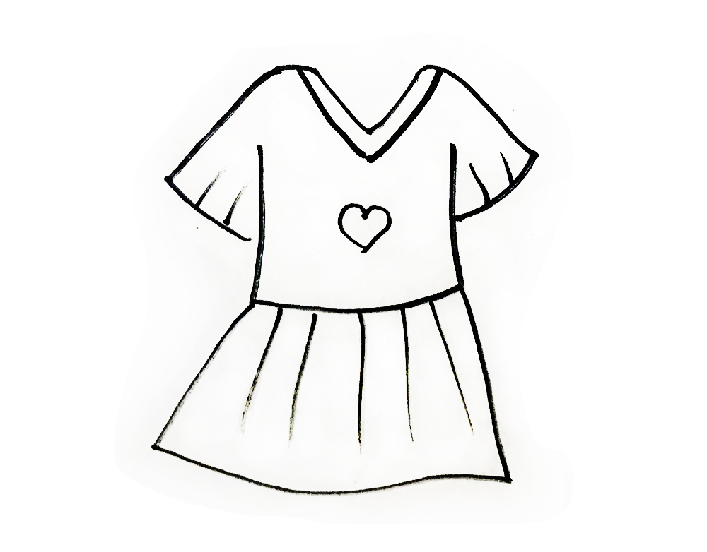 简笔画衣服教程幼儿园,衣服简单亲子简笔画