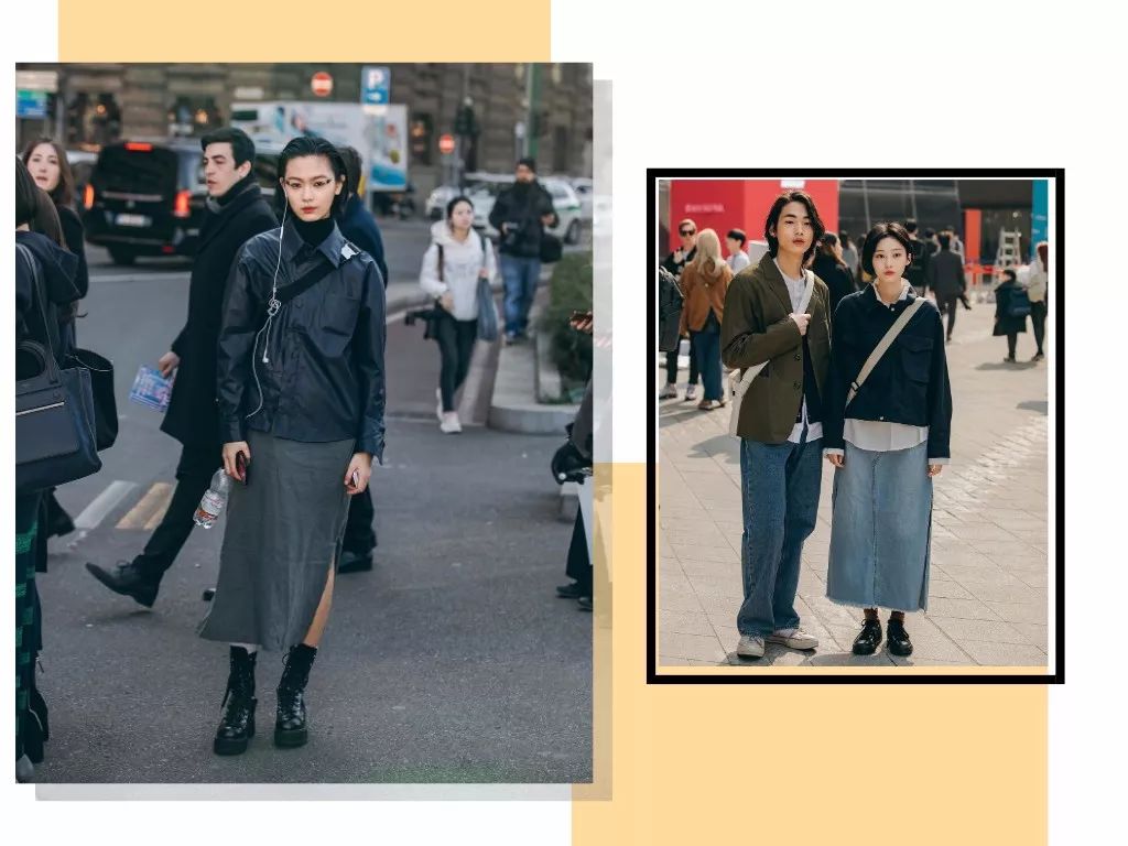 韩国look穿搭,冬穿搭韩系裙装