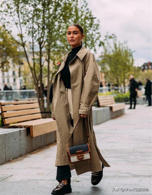 阔腿裤复古小个子春秋款,阔腿裤搭配中长款大衣