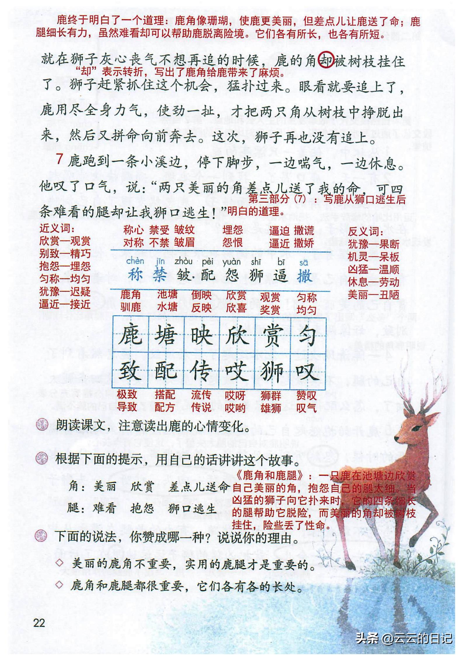 三年级下册语文笔记完整版讲解,三年级下册语文第一课注释