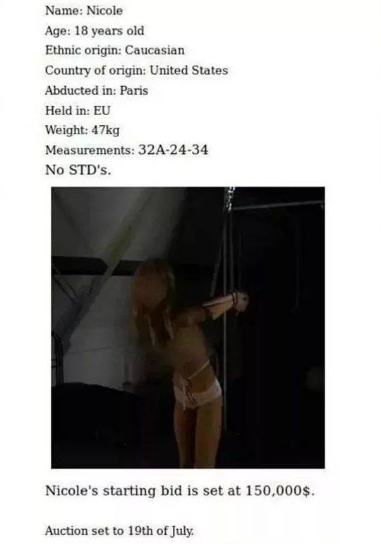 “19岁,她在暗网被30万欧元拍卖”