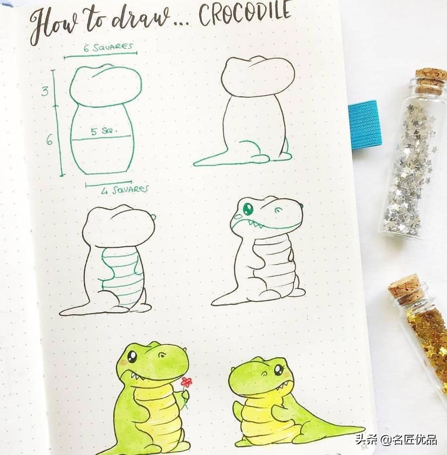 手帐简笔画可爱图案简单动物,手帐边框图案简笔画动物