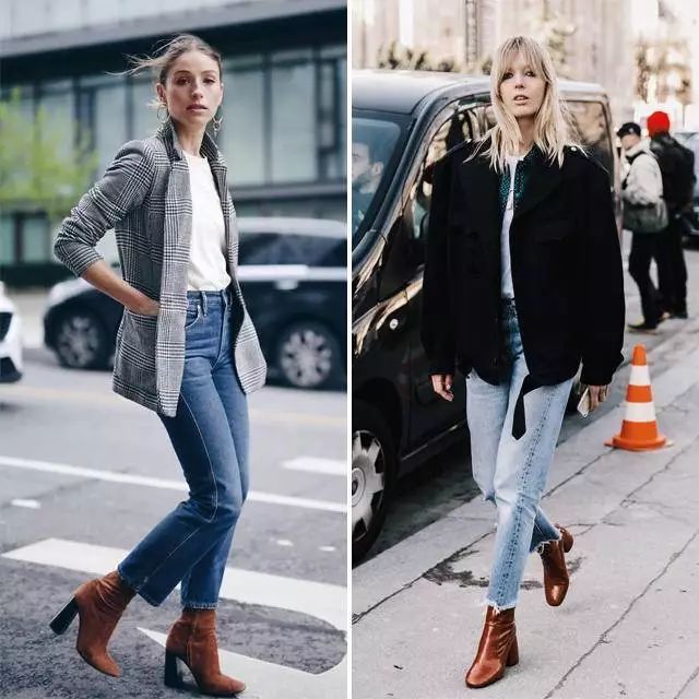 直筒裤短靴是你冬季的穿搭首选吗,冬季穿搭短靴牛仔裤