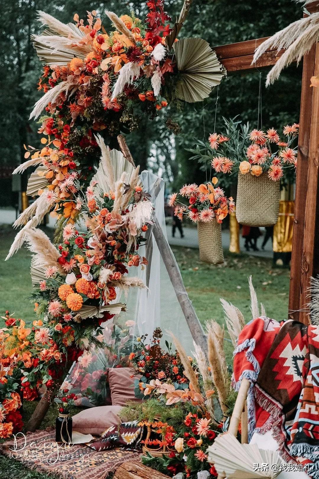 极简西式婚礼户外布置,法式复古婚礼户外效果