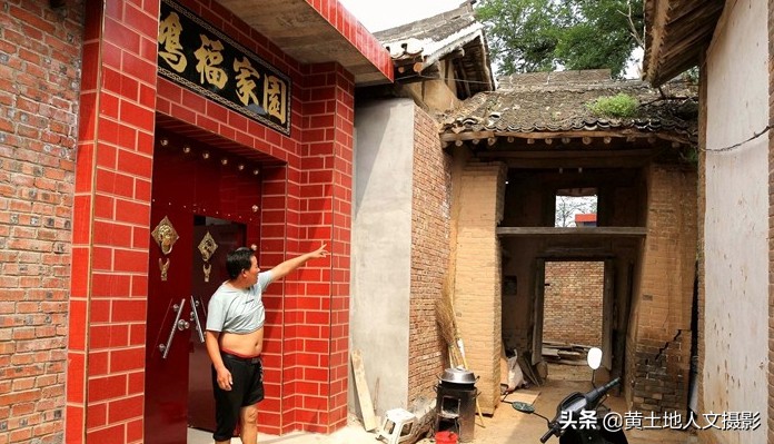 农村老宅一棵大槐树,古村落百年老槐树