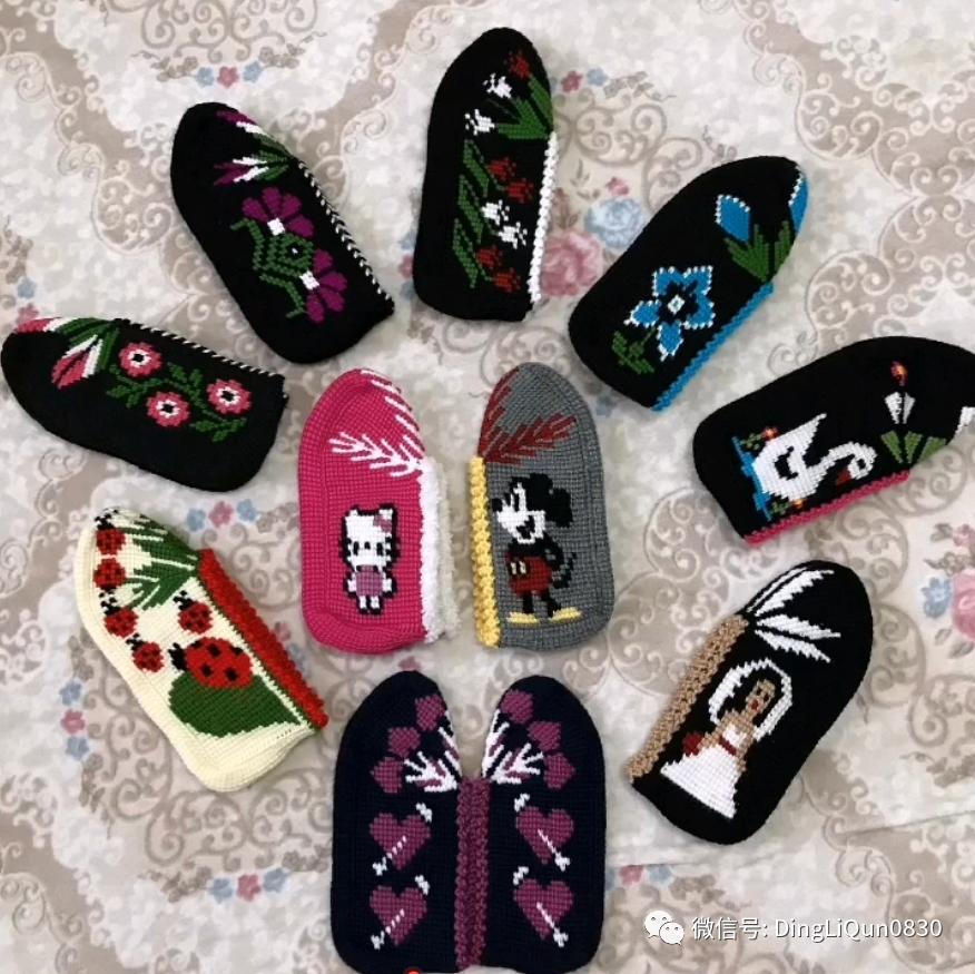 波西米亚风手工编织鞋子,针织作品50款