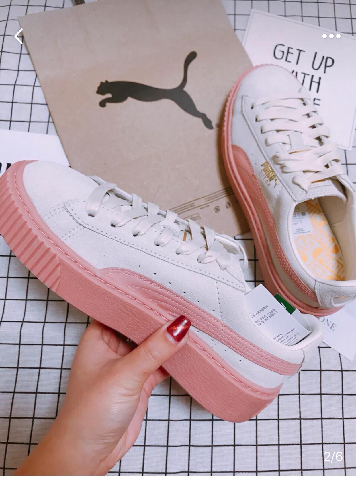 彪马女鞋黑金platformvelvet,puma彪马休闲鞋女鞋2022秋新款低帮