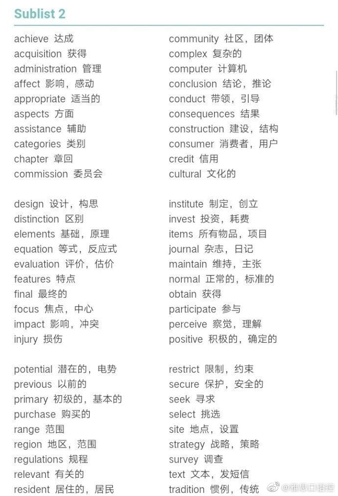 雅思听力场景分类高频词汇表,雅思gsl词汇表txt