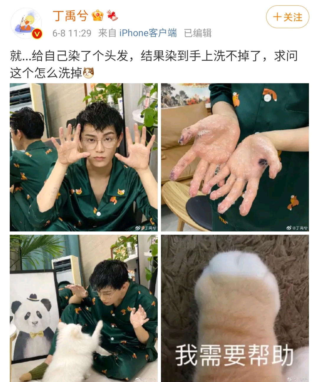 丁禹兮染发洗掉了吗,丁禹兮染发翻车