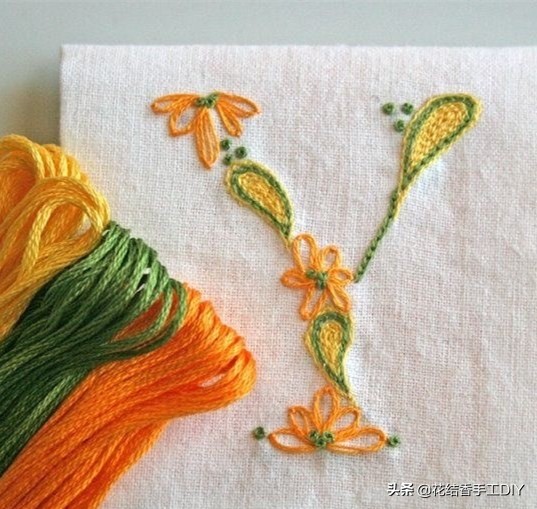 刺绣英文字母教程全针绣,好看有意义的刺绣