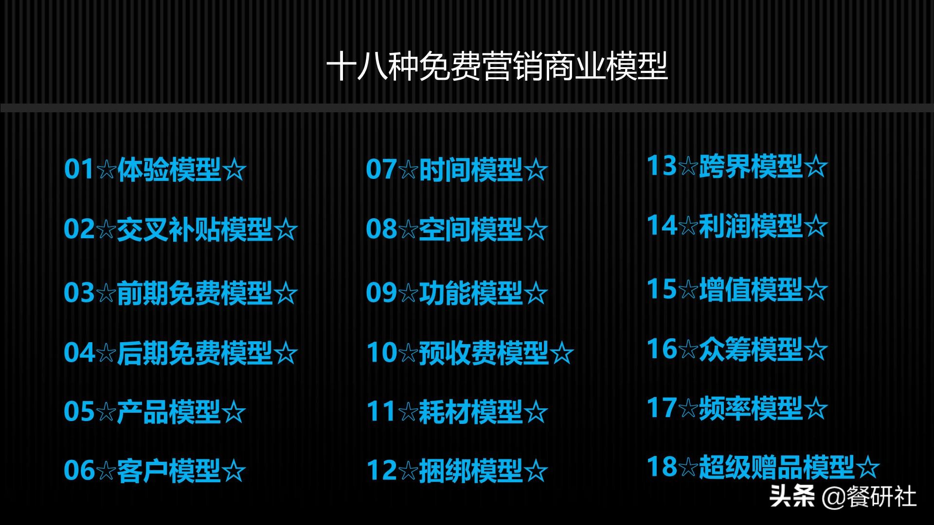十八种免费营销商业模型，跨界营销免费思维（110页PPT）
