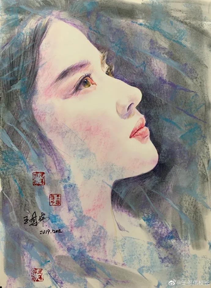 他画遍所有明星，画谁像谁，肖战、热巴、刘亦菲眼神看醉了