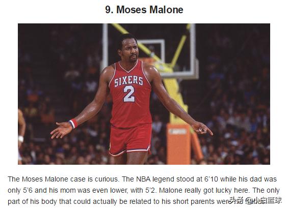 美媒统计比父母高太多的球员，博班比父亲高46cm，鲨鱼父亲1.85米