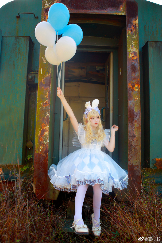夏日感满满的lolita,lolita粉色气球