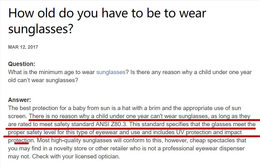 宝宝太阳眼镜怎么选?凹造型先等等,看看这几个标准有没有?